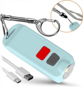 img 4 attached to Self Defense Personal Alarm Keychain For Women – USB Rechargeable Waterproof 130 DB Security Panic Button Siren Whistle With LED Light – Safety Sound Alert Device Key Chain By WETEN (Blue)