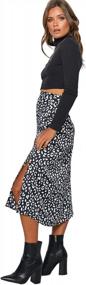 img 2 attached to Womens Printed High Waist Midi Skirt With Side Split And Zipper Detail - Perfect For Casual Wear
