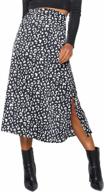 womens printed high waist midi skirt with side split and zipper detail - perfect for casual wear логотип