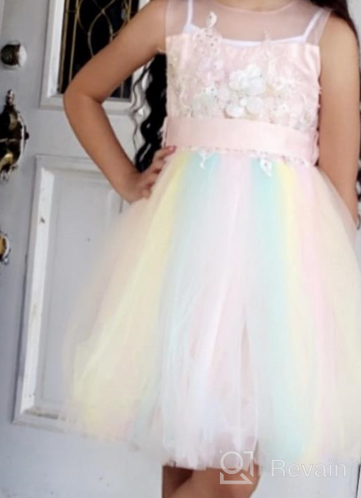 img 1 attached to Stunning Christmas Flower Girl Dresses: Rainbow Tulle, 3D Embroidery, And Beading For Princess Pageants And Weddings By Weileenice review by Christopher Penn