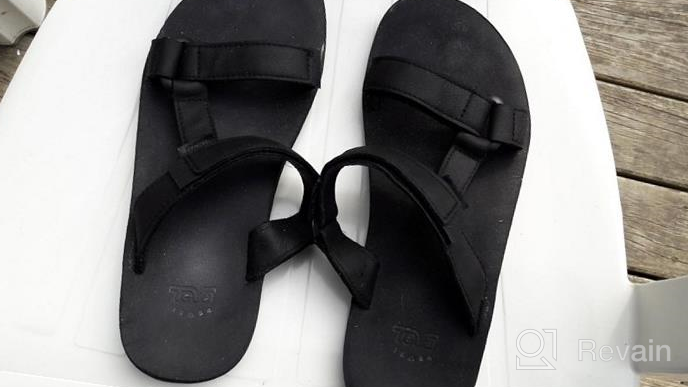 img 1 attached to Teva Leather 👡 Universal Slide Sandal - Black review by Jason Rawls