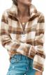 stay cozy and stylish with angashion's plaid fleece hoodie pullover logo