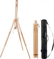 portable beech wood tripod easel for artists - ideal for landscapes, students & painters, fits 34" canvas with carrying case logo