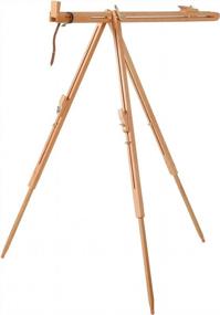 img 2 attached to Portable Beech Wood Tripod Easel For Artists - Ideal For Landscapes, Students & Painters, Fits 34" Canvas With Carrying Case