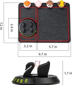 img 3 attached to DJZNDINGJIEJIE 4-In-1 Non-Slip Phone Pad For Car Multifunctional Dashboard Mat Anti-Skid Car Dashboard Sticky Pad Car For Cell Phone Holder Navigation Frame (Black &Amp