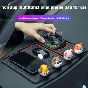 img 2 attached to DJZNDINGJIEJIE 4-In-1 Non-Slip Phone Pad For Car Multifunctional Dashboard Mat Anti-Skid Car Dashboard Sticky Pad Car For Cell Phone Holder Navigation Frame (Black &Amp