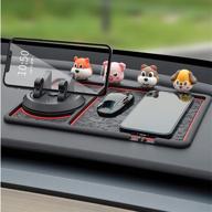 djzndingjiejie 4-in-1 non-slip phone pad for car multifunctional dashboard mat anti-skid car dashboard sticky pad car for cell phone holder navigation frame (black &amp logo