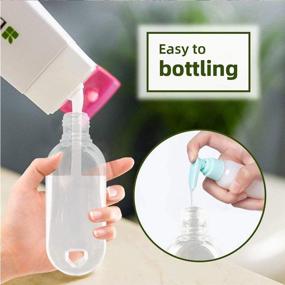 img 2 attached to 🧳 Clear Keychain Bottles Travel Pack - 50PC, Leakproof 2 oz Refillable Empty Bottles, Portable Liquid Squeeze Containers with Flip Caps