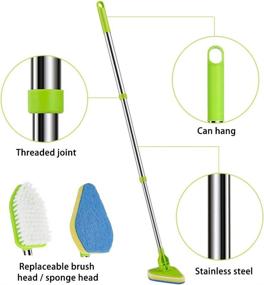 img 2 attached to 35'' Detachable Bathroom tub Scrubber with Long Handle - Mopoin Shower Brush Scrubber for Cleaning Bathroom Shower Bathtub Glass Tile Floor