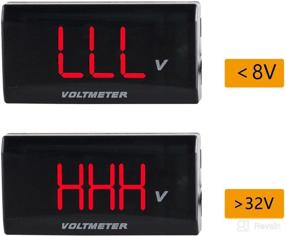 img 2 attached to 🚗 Waterproof DC 12V Car Digital Voltmeter Gauge with LED Display - Ideal for Vehicle, Boat, Trailer, Camper, Caravan Battery Voltage Monitoring