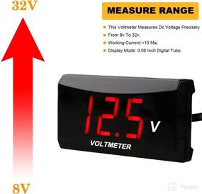 img 3 attached to 🚗 Waterproof DC 12V Car Digital Voltmeter Gauge with LED Display - Ideal for Vehicle, Boat, Trailer, Camper, Caravan Battery Voltage Monitoring