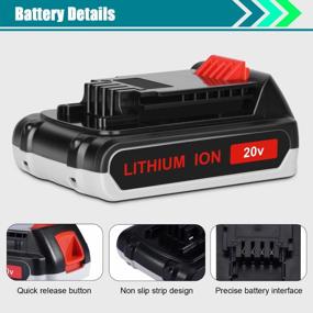 img 1 attached to Power Up Your Tools: KUNLUN 2-Pack Replacement Battery For Black & Decker 20V Lithium Battery 3000MAh