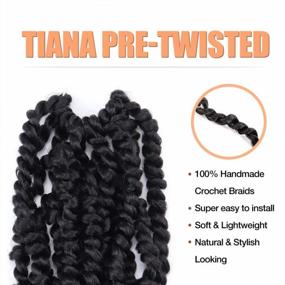 img 1 attached to Get The Perfect Look With TOYOTRESS Tiana Passion Twist Hair - 12 Inch 8 Pcs Pre-Twisted Crochet Braids In Natural Black
