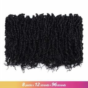 img 2 attached to Get The Perfect Look With TOYOTRESS Tiana Passion Twist Hair - 12 Inch 8 Pcs Pre-Twisted Crochet Braids In Natural Black