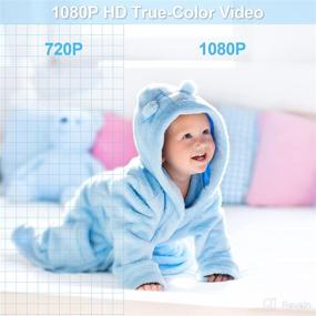 img 1 attached to 👶 Peteme Baby Monitor - No WiFi, 1080P Zoom Camera, 2-Way Talk, 1000ft Range, 5" LCD Screen, Night Vision, Temperature & Sound Alarm