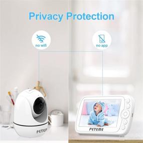 img 2 attached to 👶 Peteme Baby Monitor - No WiFi, 1080P Zoom Camera, 2-Way Talk, 1000ft Range, 5" LCD Screen, Night Vision, Temperature & Sound Alarm