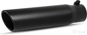 img 4 attached to 🔥 AUTOSAVER88 2.5 Inch Inlet Black Exhaust Tip - Stunning 2.5" Inlet, 3" Outlet, 12" Length Stainless Steel Tailpipe with Powder Coated Finish