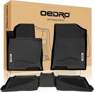 🚗 oedro floor mats: custom fit liners for kia optima/sonata - all weather guard, black tpe, 2016-2020/2015-2019 front and rear set logo