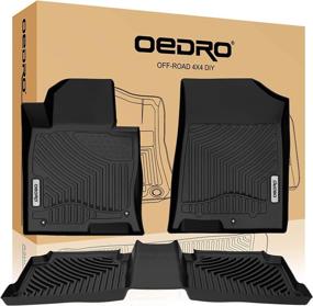 img 4 attached to 🚗 OEDRO Floor Mats: Custom Fit Liners for Kia Optima/Sonata - All Weather Guard, Black TPE, 2016-2020/2015-2019 Front and Rear Set