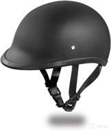 daytona helmets hawk polo style half shell helmet: dull black, large - complete with head wrap and draw string bag logo