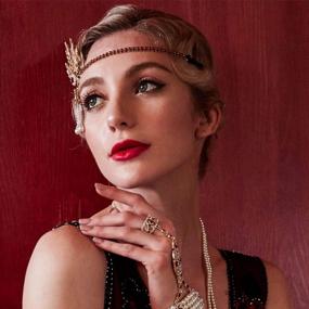 img 1 attached to Channel Your Inner Gatsby With The Metme Flapper Headband - Stunning Rhinestone And Pearl Wedding Headpiece For 1920S-Themed Parties