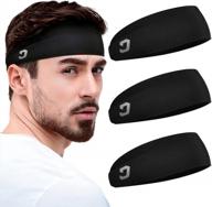 3-pack vinsguir athletic mens headbands: perfect for running, gym training, tennis & more! logo