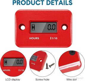 img 1 attached to 🏁 2 Pack Inductive Hour Meter for Gas Engine Lawn Mower Dirt Bike Motorcycle Motocross Snowmobile Karting Marine ATV Boat Outboard Motor Generator - Waterproof Hour Meters (Red)