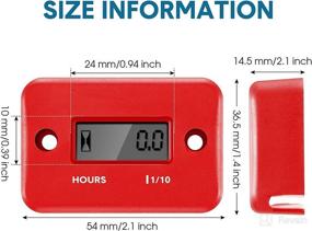 img 2 attached to 🏁 2 Pack Inductive Hour Meter for Gas Engine Lawn Mower Dirt Bike Motorcycle Motocross Snowmobile Karting Marine ATV Boat Outboard Motor Generator - Waterproof Hour Meters (Red)