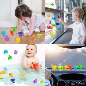 img 1 attached to 🦕 40PCS Animal Suction Toys | Sensory Toys for Kids 3-7 Years | Stress-Relieving Travel Toys | Silicone Building Blocks with Suction Cup | Includes Dinosaur Eggshell | Perfect Gift for Boys and Girls