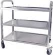 taimiko utility cart, stainless steel 3-shelf kitchen trolley for restaurant catering kitchen up to 300 lbs capacity, stainless steel carts four sizes for your choose (l33.5w17.7h35.4'') … logo