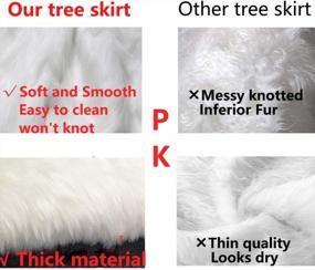 img 3 attached to Festive Faux Fur Christmas Tree Skirt Decorations - AISENO 36 Inch Plush Skirt For Merry Christmas Party