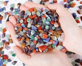 img 4 attached to 🔮 0.55lb Mixed Crystal Polished Gravel Tumbled Stones for Aquarium, Reiki Healing, Home Decor, Succulent Vases - Colorful Crushed Quartz Landscape Filler Bottom Ornament - QINJIEJIE