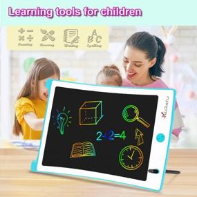 img 1 attached to 🎨 KURATU 2-pack LCD Writing Tablets: 8.5-inch Colorful Screen Electronic Drawing Board for Kids with Doodle Board & Writing Tablet - Blue/Pink