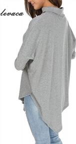 img 1 attached to Levaca Women'S Long Sleeve Turtleneck Tunic With Batwing & Hankerchief Hem - Casual & Loose Fit