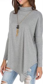 img 3 attached to Levaca Women'S Long Sleeve Turtleneck Tunic With Batwing & Hankerchief Hem - Casual & Loose Fit