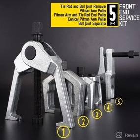 img 2 attached to 🔧 KOOPOOL 5-in-1 Front End Service Set: Easy Removal of Pitman Arms, Tie Rods, and Ball Joints using the Ball Joint Separator, Pitman Arm Puller, and Tie Rod End Tool