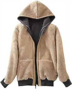img 2 attached to Winter Sherpa Lined Hooded Fleece Jacket Sweatshirt For Women By ZITY