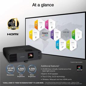 img 3 attached to Epson Pro EX10000 Wireless Laser Projector - 3LCD Full HD 1080P, 4,500 Lumens Color Brightness, 4,500 Lumens White Brightness, Miracast, 2 HDMI Ports, Built-In 16W Speaker, And Laser Light Source