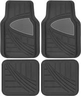 🚗 motor trend two-tone rubber car floor mats - all-weather waterproof protection for autos, suvs, trucks & vans - front & rear liners, trim to fit - suitable for most vehicles logo