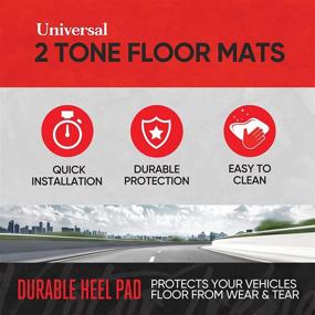 img 3 attached to 🚗 Motor Trend Two-Tone Rubber Car Floor Mats - All-Weather Waterproof Protection for Autos, SUVs, Trucks & Vans - Front & Rear Liners, Trim to Fit - Suitable for Most Vehicles