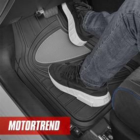 img 2 attached to 🚗 Motor Trend Two-Tone Rubber Car Floor Mats - All-Weather Waterproof Protection for Autos, SUVs, Trucks & Vans - Front & Rear Liners, Trim to Fit - Suitable for Most Vehicles