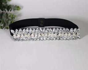 img 2 attached to Dorchid Rhinestone Crystal Waistband Champagne Women's Accessories via Belts