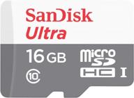 💾 sandisk ultra 16gb 48mb/s uhs-i class 10 microsdhc card: reliable storage for high-speed data transfer logo