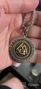 img 6 attached to Gungneer Norse Valknut Pendant - Viking Odin's Symbol Nordic Pagan Jewelry - Powerful Protection Amulet Talisman - Stainless Steel Necklace