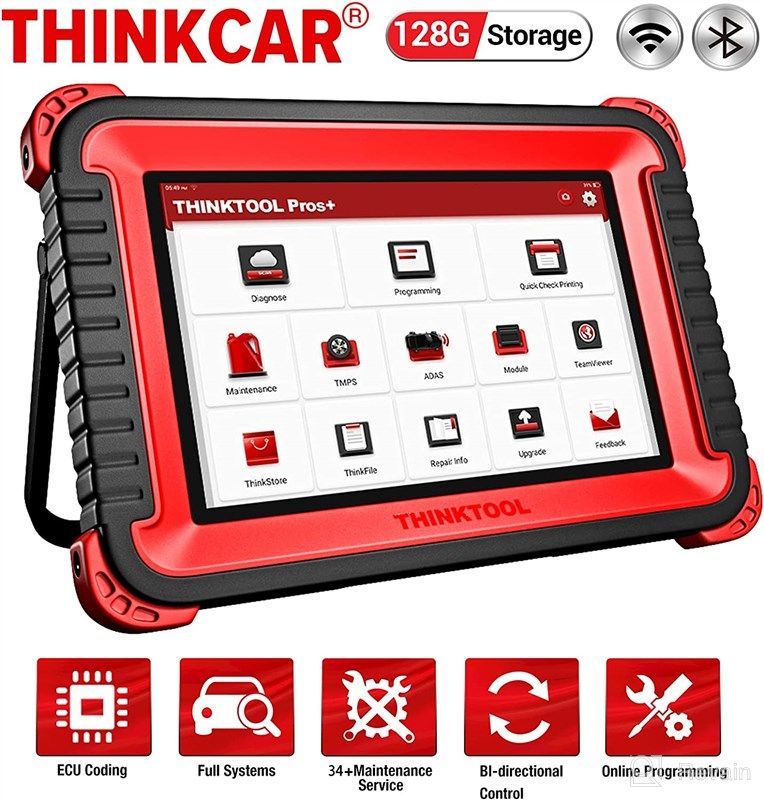 thinkcar THINKTOOL Pros+, Full System Bi-Directional Diagnostic Scanner,  Online Programming, ADAS Calibration, ECU Coding, 34+ Reset Car Code  Reader