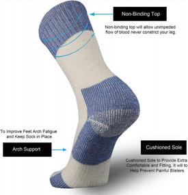 img 3 attached to Men'S Moisture Control Merino Wool Cushion Crew Socks For Hiking, All-Season, And Work Boots - Warm, Thick, And Ideal For Outdoor Activities - ONKE