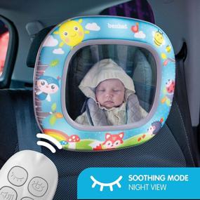 img 2 attached to BenBat Baby Car Mirror - Safety Car Seat Mirror For Rear Facing Infant - Shatterproof Clear Wide Vision Day And Night - Entertain See And Soothe With Remote Control - Crash Tested And Certified, Blue