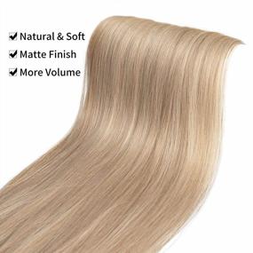 img 2 attached to Medium Blonde With Pale Highlights - Thick And Long Straight 3PCS Set Clip-In Hair Extensions For Women And Girls - REECHO 24