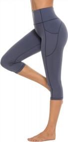 img 3 attached to Stelle Women's Capri Yoga Pants with 🩲 Pockets: Essential High Waisted Legging for Workouts and More