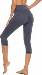 img 2 attached to Stelle Women's Capri Yoga Pants with 🩲 Pockets: Essential High Waisted Legging for Workouts and More